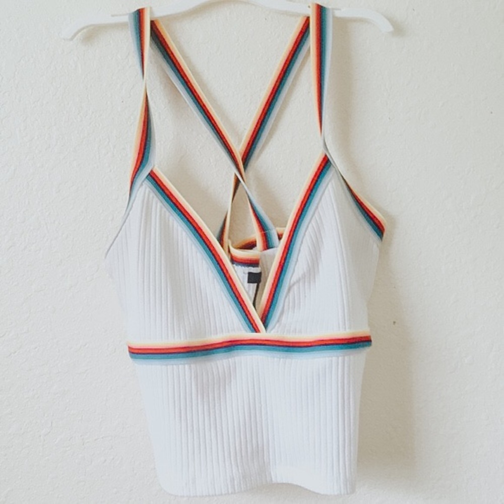 Rainbow Strappy Crop Top